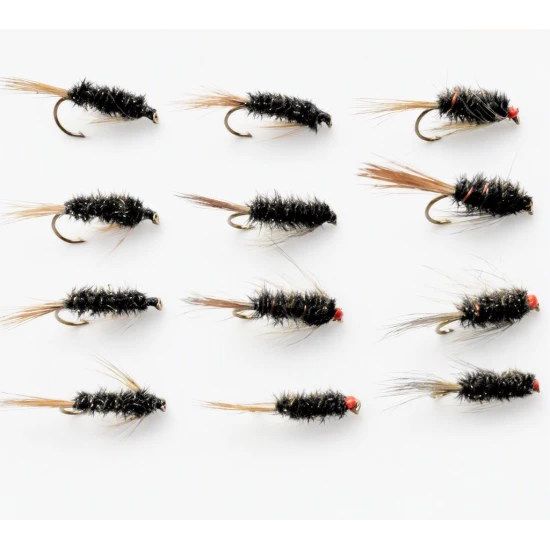 12 Diawl Bach Nymph Red and Natural