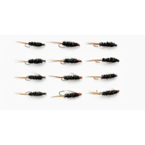 12 Diawl Bach Nymph, Pearl, Natural & Red