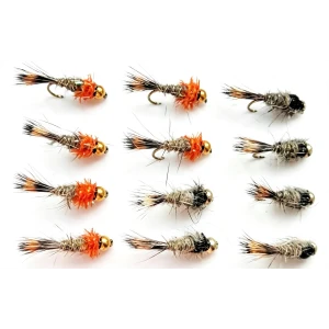 12 Goldhead Hares Ear - Orange and Natural