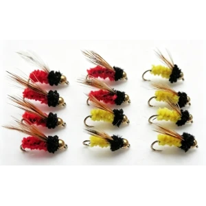 12 Goldhead Winged Montana - Red & Yellow