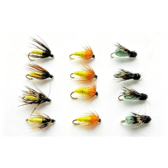 12 Nymph Pupa - Caddis, Amber and La Fontaine