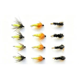 12 Nymph, Amber, Caddis & Coch y bondhu