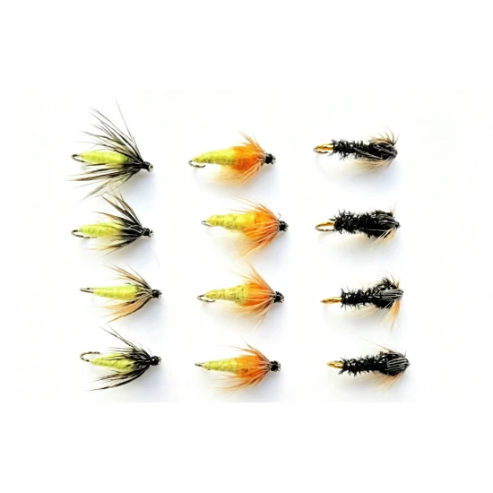 12 Nymph, Amber, Caddis & Coch y bondhu