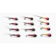 12 Tungsten Bead Perdigon Nymph - Black, Brown & Yellow