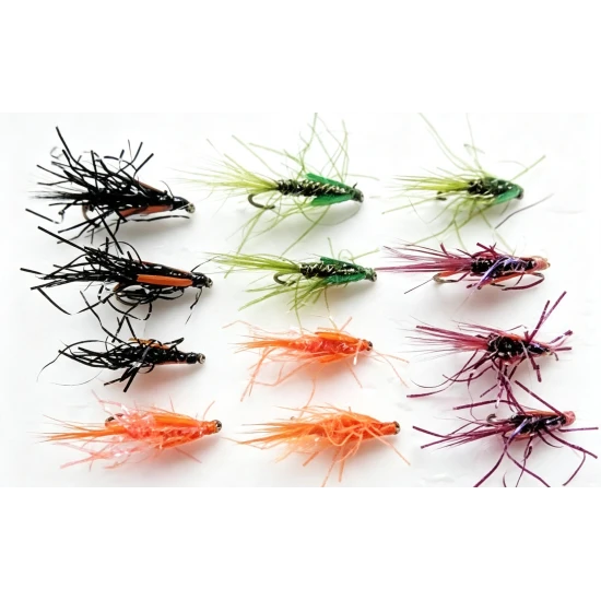 12 UV Diawl Bach Nymph - Black, Olive, Orange, Claret