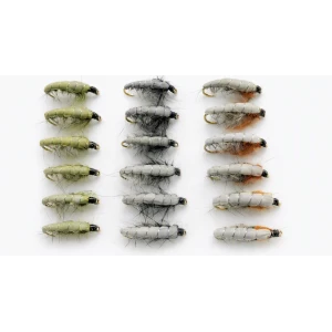 18 Czech Nymph Flies in Olive,Black and Brown