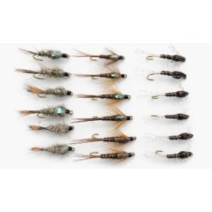 18 Nymph Flies - Flash - Hares Ear,Pheasant Tail and Pearly