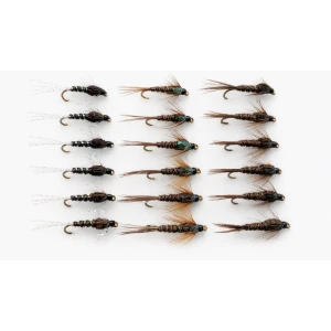 18 Nymph Flies - Pheasant Tails, Pearly, Flash and Natural