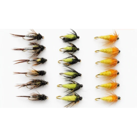 18 Nymph Flies, Hatching,Caddis and Amber