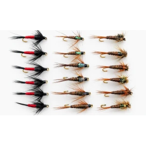 18 Nymph Flies, Iron Blue Nymph, Flash Pheasant Tail, Cruncher