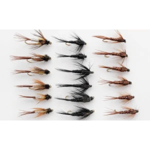 18 Nymph Flies,Black Gnat,Pheas Tail, Hatching Sedge