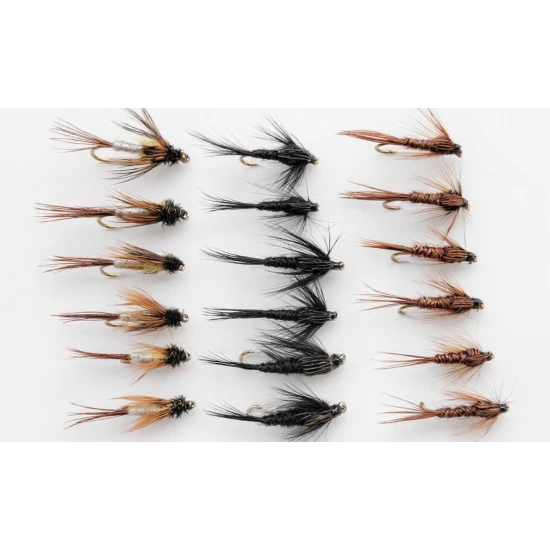 18 Nymph Flies,Black Gnat,Pheas Tail, Hatching Sedge