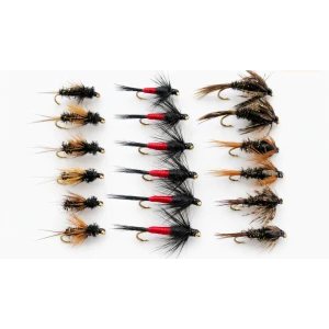18 Nymph Flies,Dragon, Iron Blue, Tiger