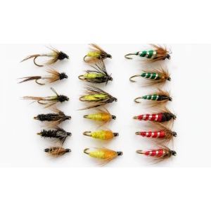 18 Nymph, 6 Varieties, Pupa,Sedge,Caddis etc