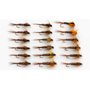18 Pheasant Tail Nymph - Natural, Yellow, Orange