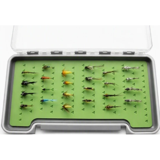 24 Nymphs in a LARGE Troutflies Silicone Insert Box