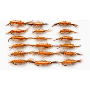 18 Standard Shrimp Trout Flies - Goldhead & Unweighted