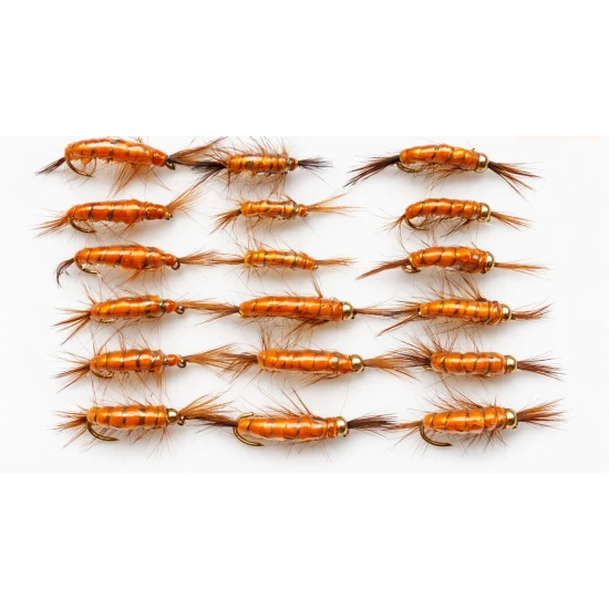 18 Standard Shrimp Trout Flies - Goldhead & Unweighted
