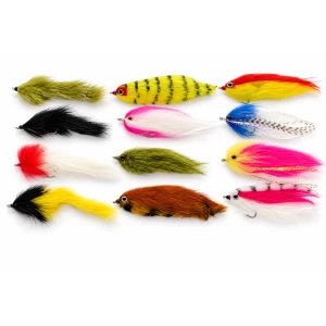12 Mixed Pike Flies, including Fry Imitation