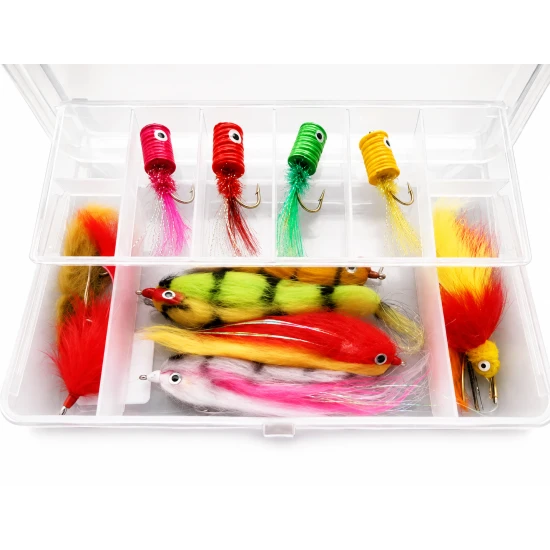 12 Pike Flies in a Mini Cantilever Box