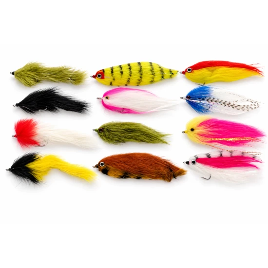 15 Mixed Pike Flies, including Pike Zonkers