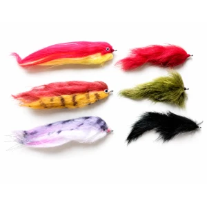 6 Mixed Pike Flies - 3 UW Zonkers & 3 Fry Imitation
