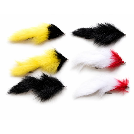6 Mixed Pike Flies - Bunnys and Zonkers