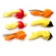 6 Mixed Pike Flies - Mad Mullet, Yellow/Black Bunny, Pumpkin