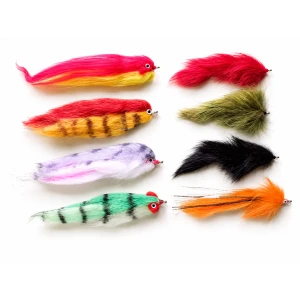 8 Pike Flies - Fry Imitations (x4), Zonkers (x3) , Pumpkin (x1)