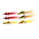 6 Salmon Doubles - Red Ally, Yellow Ally, Park Shrimp