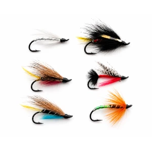 6 Salmon Singles (Hairy Mary, Executioner, Scarlet Diver, Polar White, Potato, Fly Anne Greenway)