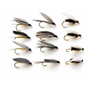 12 Wet Flies - Coachman,Iron Blue & Grey Monkey