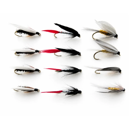 12 Wet Flies - Coachman. Butcher & Grey Monkey