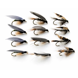 12 Wet Flies - Hares Ear, March Brown & Greenwell