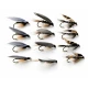 12 Wet Flies - Hares Ear, March Brown & Greenwell