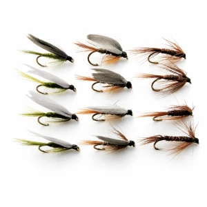 12 Wet Flies - Hares Ear,Pheasant tail & Medium Olive