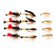 12 Wet Flies - Ke-he,Grenadier,Grouse & Orange