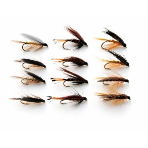 12 Wet Flies - Whickhams, Mallard & Claret, Dunkeld