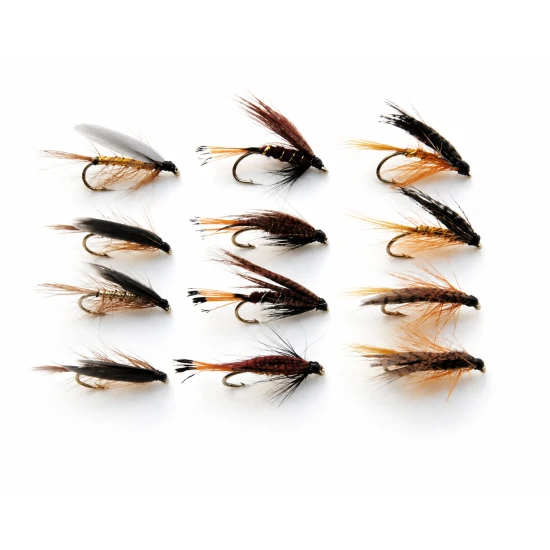 12 Wet Flies - Whickhams, Mallard & Claret, Dunkeld