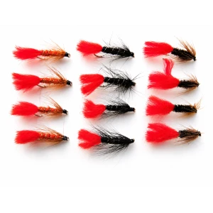 12 Wet Flies - Zulu,Red Tag, Soldier Palmer