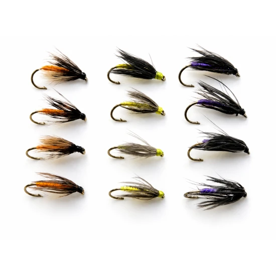 12 Wets -  Snipe & Purple, Partridge & Orange, Yellow & Dove