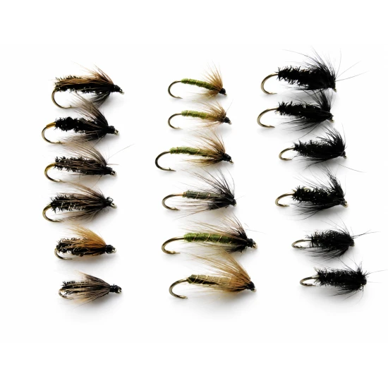 18 Wet Flies - Greenwell,Cochybonddu & Black and Peacock