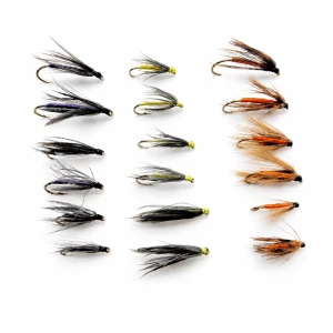 18 Wet Flies - Snipe & Purple ,Part & Orange, Yellow & Dove