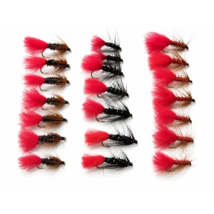 18 Wet Flies - Soldier Palmer, Red Tag, Zulu