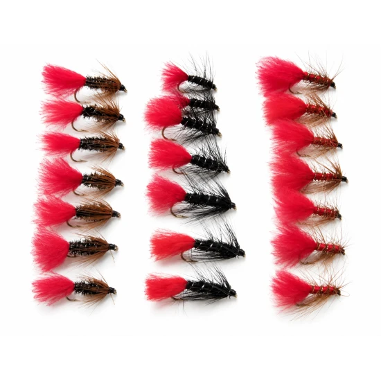 18 Wet Flies - Soldier Palmer, Red Tag, Zulu