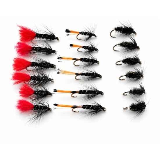 18 Wets - Black Pennell,Zulu and Black & Peacock