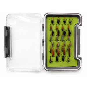 32 Traditional Wet Flies in a Troutflies MEDIUM Silicone Insert Box - Named flies