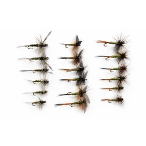 18 Greenwell Dry Flies - Winged, Hackled, Grey Hen
