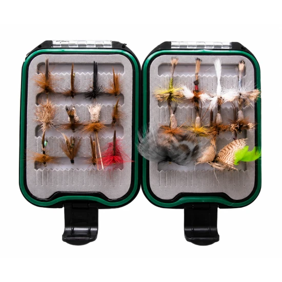 Lanyard Box - 24 Barbless Mayfly and Barbless Sedge