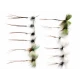 12 Mixed Mayflies, Grey, Green & Spent
